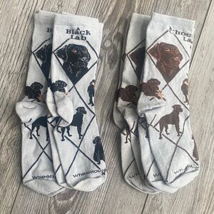4 pairs Men's Dog Print Socks - Gray and Brown